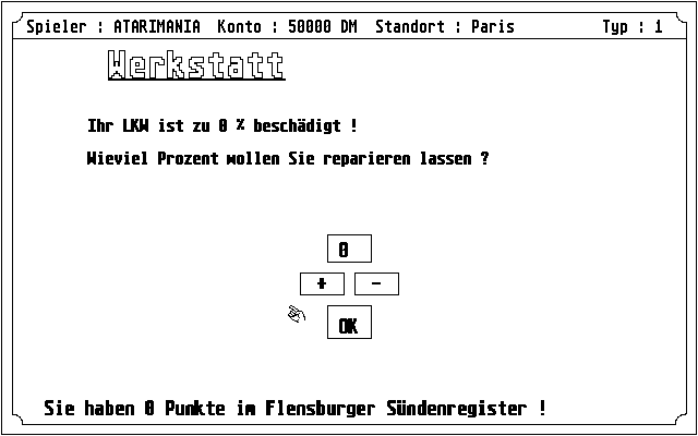 Trucker atari screenshot